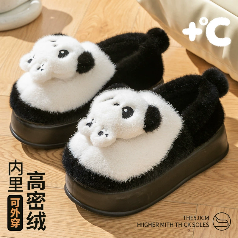 Хлопчатобумажные туфли женские зимние дома толстые подошвы и хлопчатобумажные тапочки плюс бархатные теплые ноги мультфильм трансграничные плюшевые теплые туфли