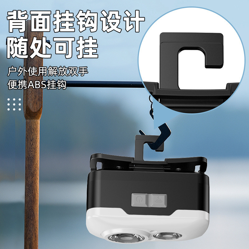 Transfronteriza nueva inducción de luz de cabeza portátil gancho de mantenimiento de exploración de campo luz de cabeza portátil de visualización eléctrica lámpara de clip de sombrero