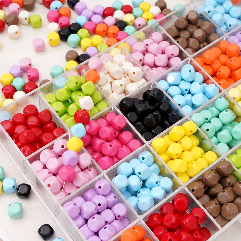 Acrylic Spray-Painted Oblique-Cut Chunky Square Beads for DIY Handmade Bracelets, Necklaces, and Jewelry Accessories Acrylic Spray-Painted Oblique-Cut Chunky Square Beads for DIY Handmade Bracelets, Necklaces, and Jewelry Accessories