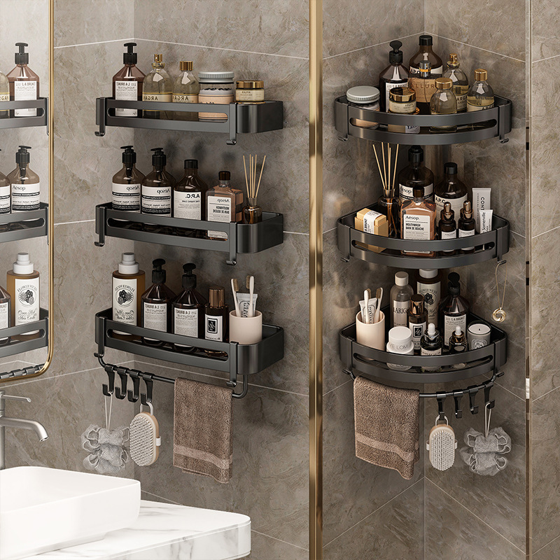 Bathroom toilet storage punch-free toilet toilet rack washstand triangle basket storage bath wall-mounted Bathroom toilet storage punch-free toilet toilet rack washstand triangle basket storage bath wall-mounted