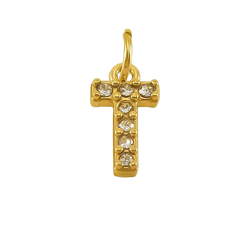 Nueva moda europea y americana de acero inoxidable con incrustaciones de diamantes 26 letras inglesas colgantes accesorios femeninos Advanced Advanced Mini letras joyas