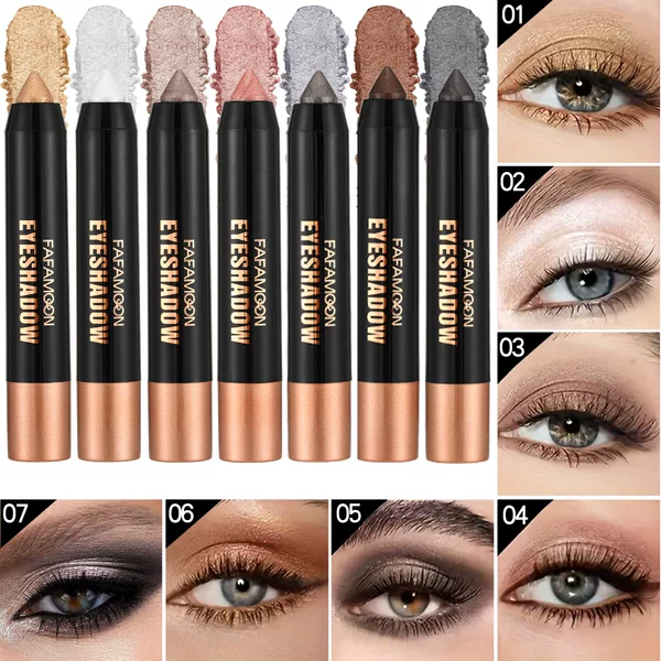 Eyeshadow Stick, Pearlescent and Shiny, Long-Lasting Color, Not Easy to Smudge, Portable and Easy to Apply, Fine Eyeshadow Stick, Multi-Color, Cross-Border