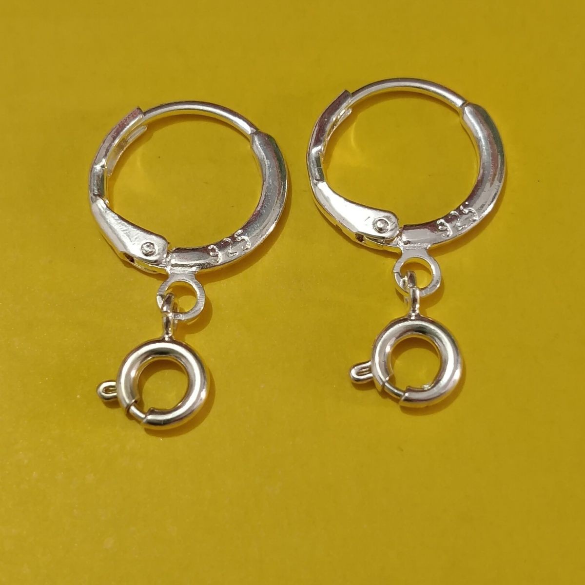 Color-Preserving 14K Gold-Plated Stamped 925 Round Ear Clip with Hanging Ear Hook European-Style Hoop DIY Earring Accessories