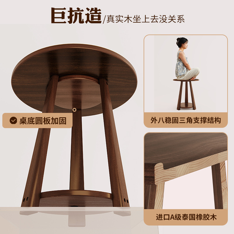 Mesa de té de madera de lujo ligera pequeña mesa pequeña pequeña mesa pequeña sala de estar pequeña mesa de mesa redonda de ocio