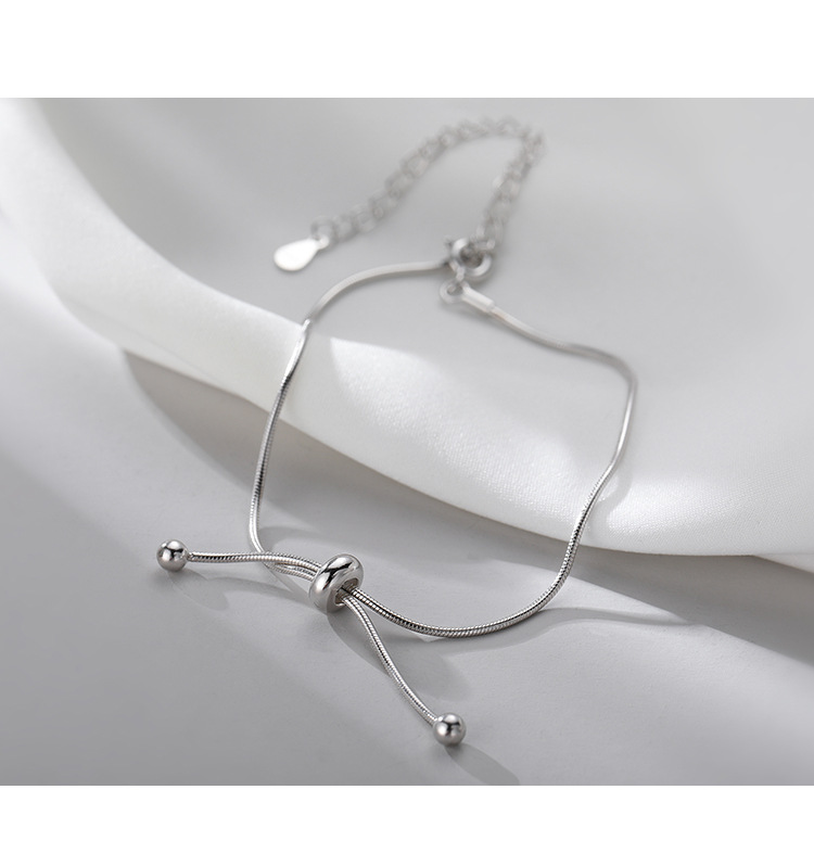 Round Bead Snake Bone Adjustable Anklet For Women Jewelry_voghion.com