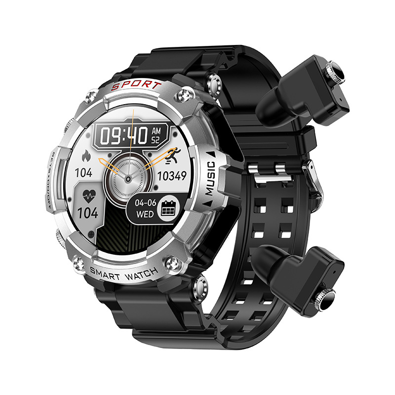 跨境新款T96智能手錶運動模式TWS二合一藍牙通話心率血壓血氧監測