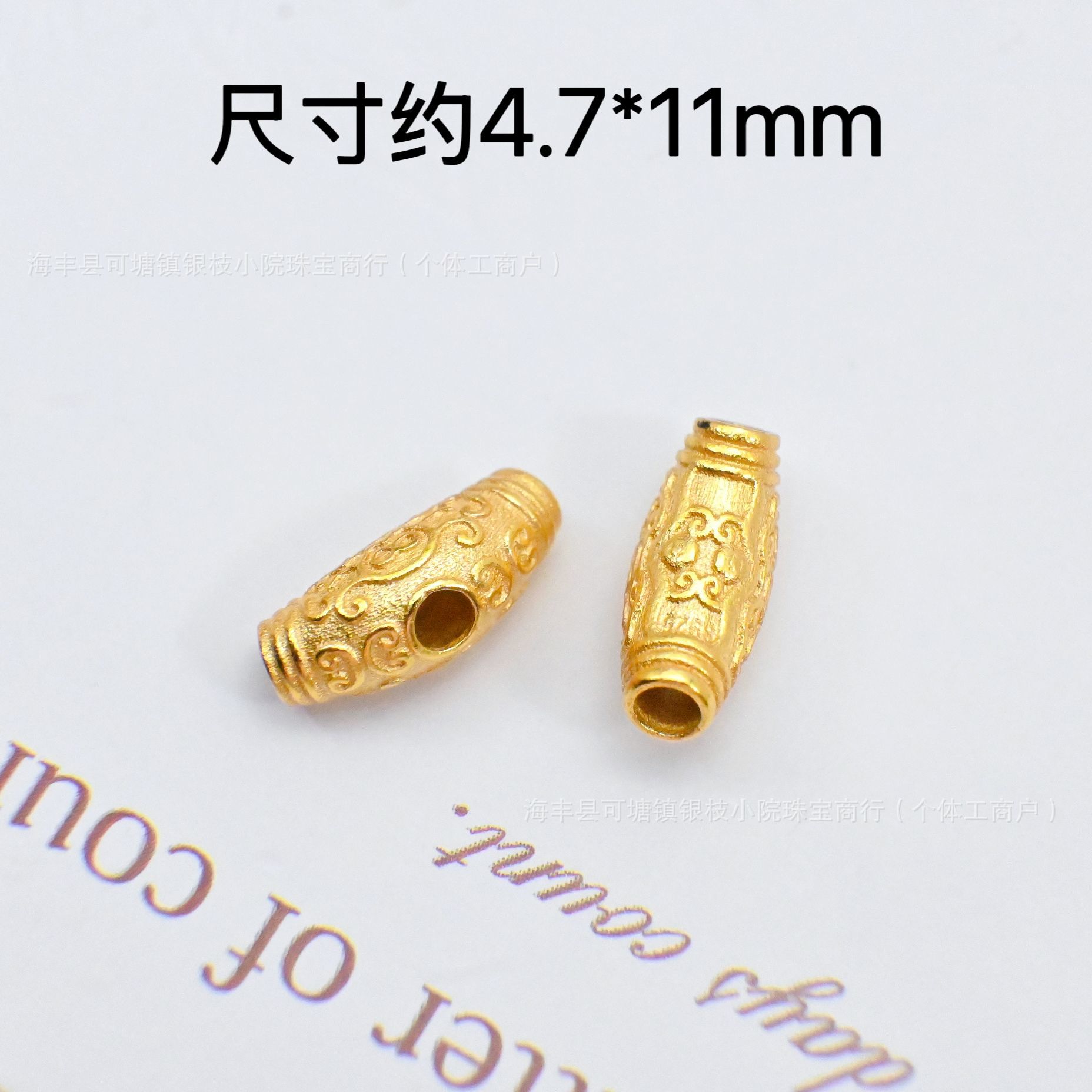 S925 Silver Ancient Gold DIY Through-Hole Accessories Cut Out Gourd Spacer Bead Pendant Lifting Braided Bracelet Necklace Accessories