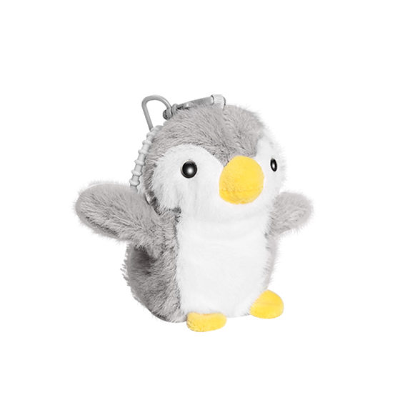 New children's simulation cartoon electric penguin doll plush schoolbag pendant key chain will be called wings vibration gift