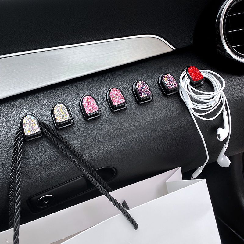 Coche Diamante gancho oculto mini gancho adhesivo multifuncional estrellado Invisible Gancho gratis pegatinas