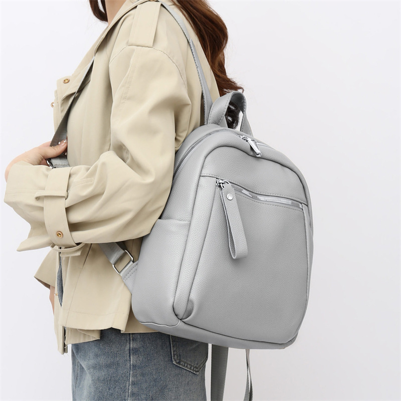 Advanced PU Soft Leather 2024 New Fashion Versatile Travel for Working and Commuting Women's Backpack_voghion.com