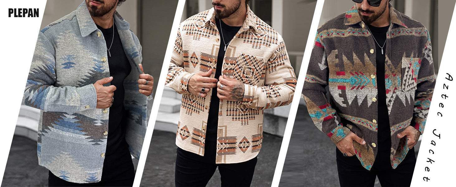 Giacca jacquard uomo maniche lunghe stile western cotone_voghion.com