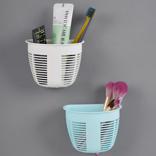 Household plastic storage basket toilet wall hanging supplies storage basket storage baskets free punching storage basket generation