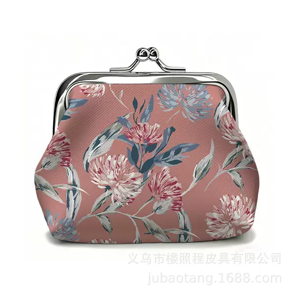 Hot Selling Fresh Floral Coin Wallet Cute Student Small Wallet Girl Mouth Gold Bag Iron Buckle Key Bag Coin Purse