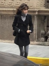 中古风黑色毛呢外套秋冬新品今年流行同款修身大衣