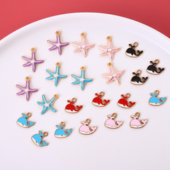 KC Gold Jewelry Accessories Oil Alloy Small Pendant Korean Version Earrings Bracelet Pendant Accessories DIY Little Whale Starfish
