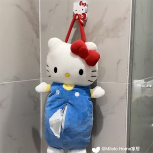 hellokitty Tissue Bag Cute Fabric Paper Bag Hanging Car Toilet Cartoon Doll Tissue Cover