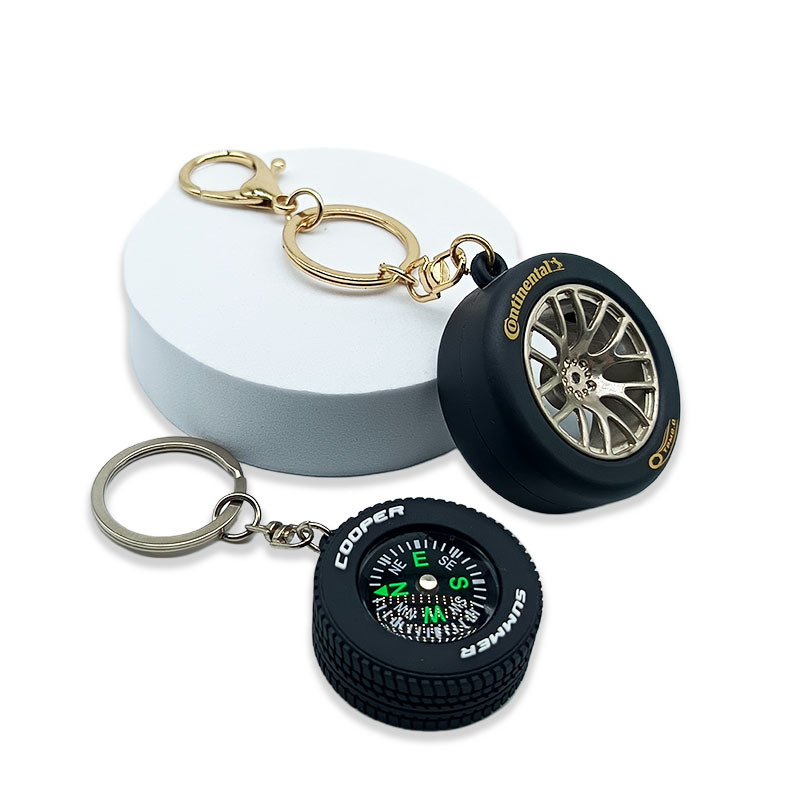 Neumáticos de automóviles llavero de PVC DIY pegamento suave llave colgante personalizado aleación de zinc creativo pequeño regalo recuerdos