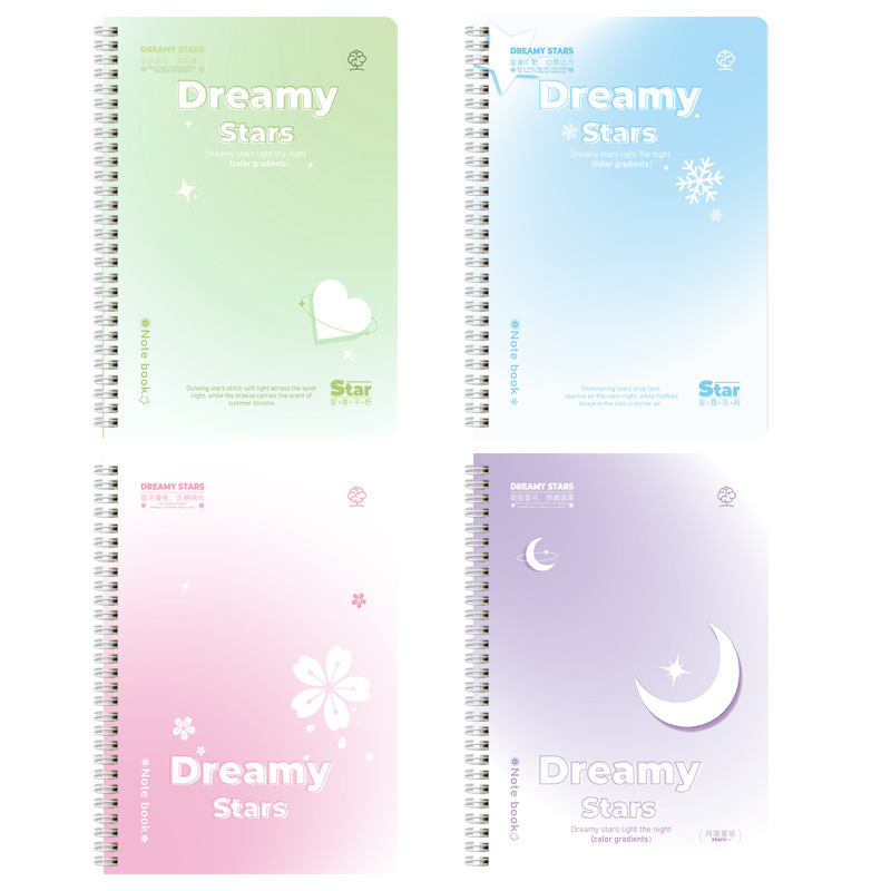 Cuaderno Espiral Degradado B5/A5 de Papel para Estudiantes y Oficina
