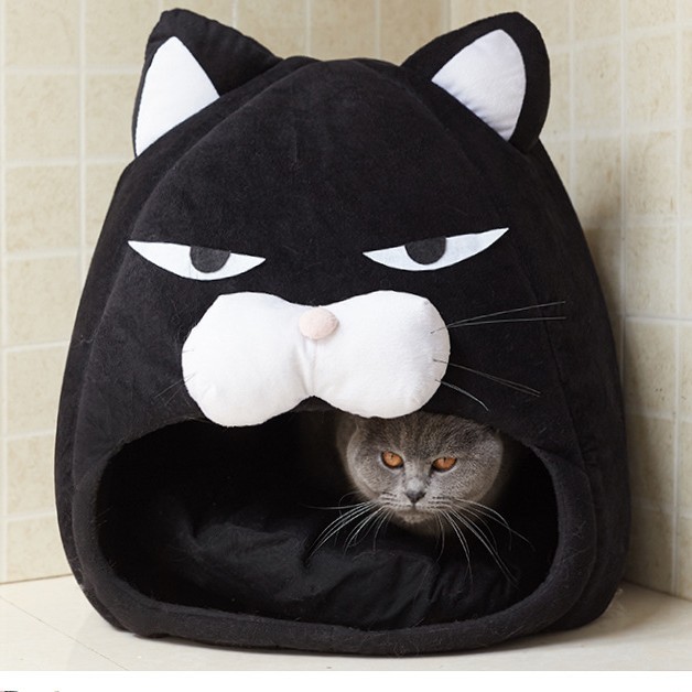 Nido de gato estilo tienda semicerrada, cama portátil para mascotas, mayorista
