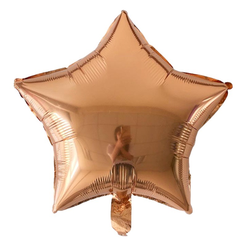 Globos Decorativos de Aluminio en Forma de Estrella de Cinco Puntas de 18 Pulgadas, Color Oro Rosa, Rojo y Negro, para Fiestas