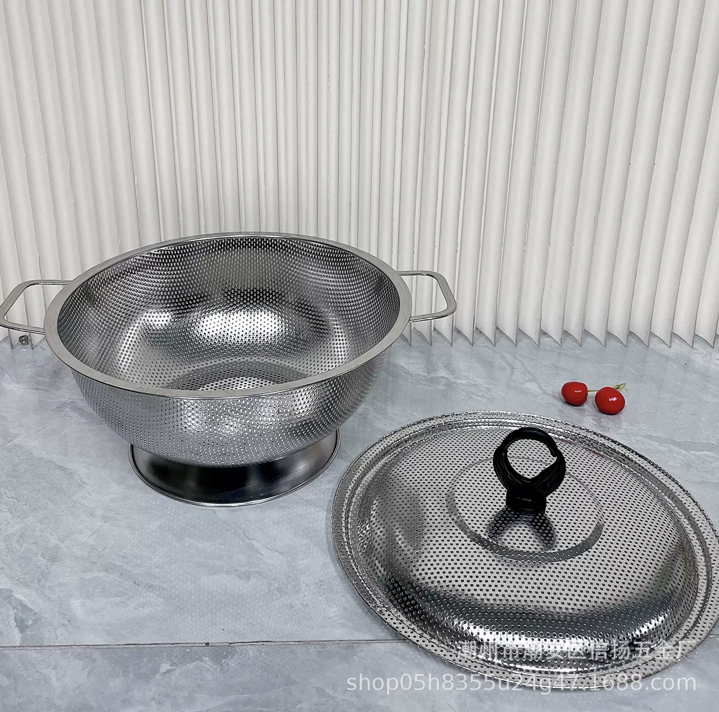 不锈钢水果沥水篮厂家批发方耳沥水盆洗米筛厨房饭店家用洗菜过滤