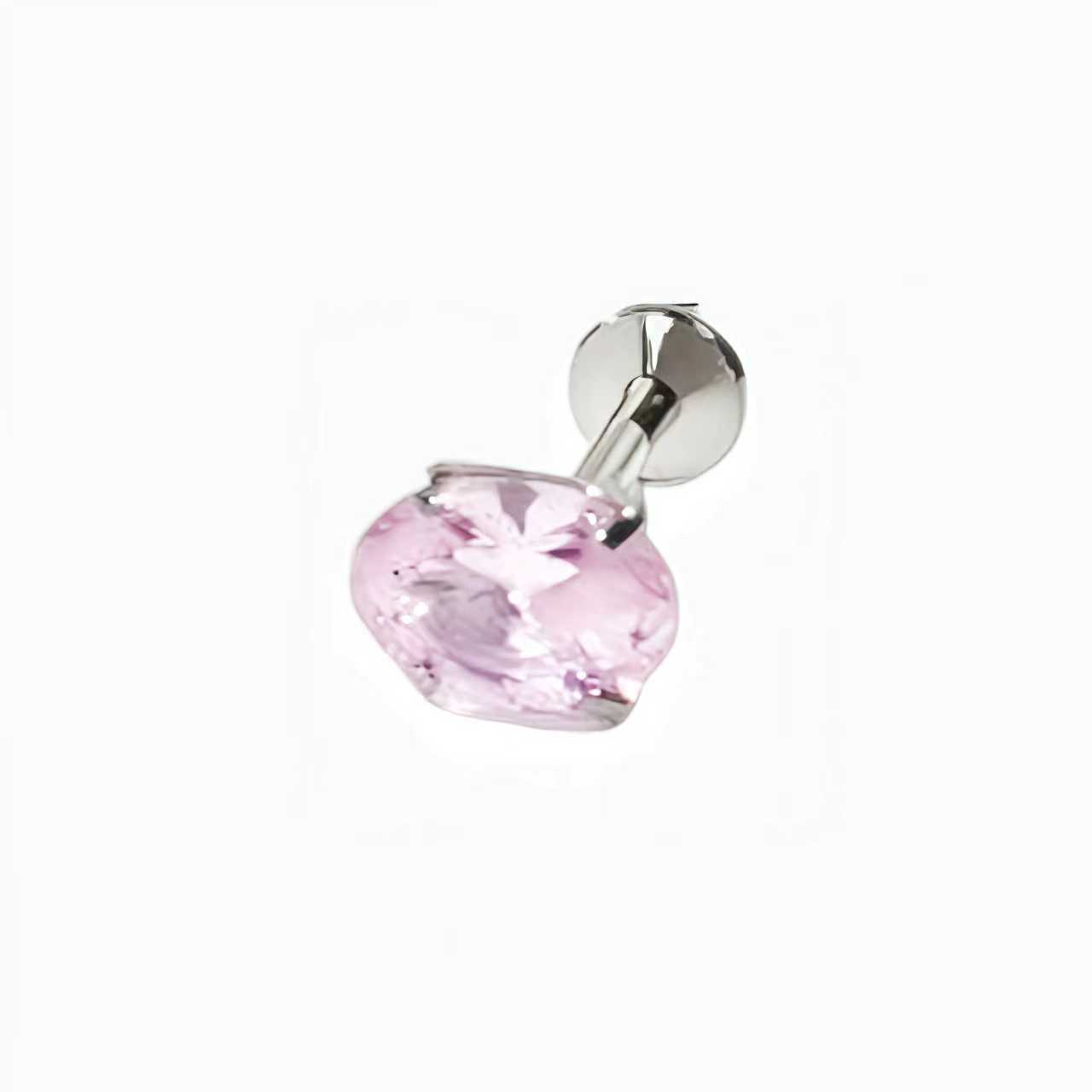 G23 Titanium Alloy Lip Nail Earrings Oval Four-Claw Inlaid Zircon Body Piercing Jewelry detail image 12