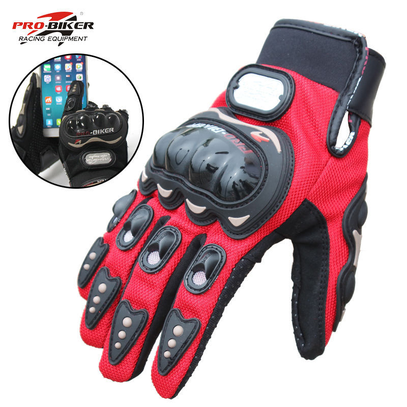 Guantes de moto todoterreno primavera y verano dedo completo antideslizante resistente a la caída pantalla táctil transpirable Knight Racing medio dedo guantes