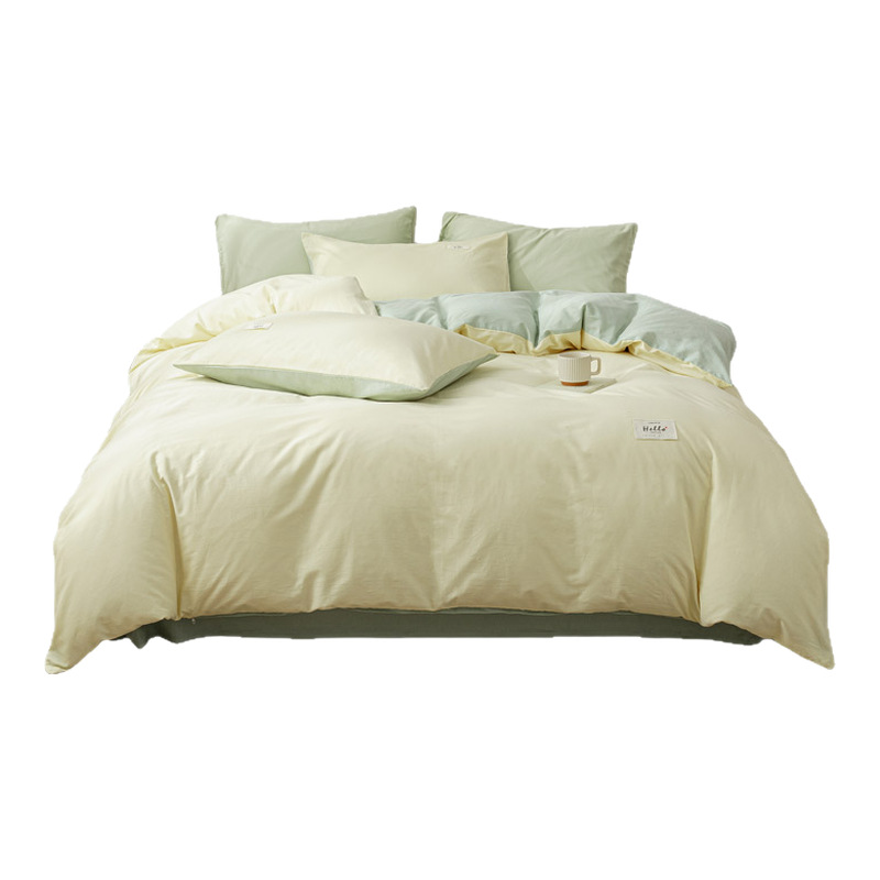 Algodón de cuatro piezas, ropa de cama de algodón lavable, ropa de cama