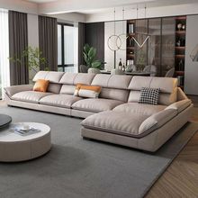 北欧免洗轻奢科技布沙发现代简约客厅直排三人布艺乳胶极简风沙发
