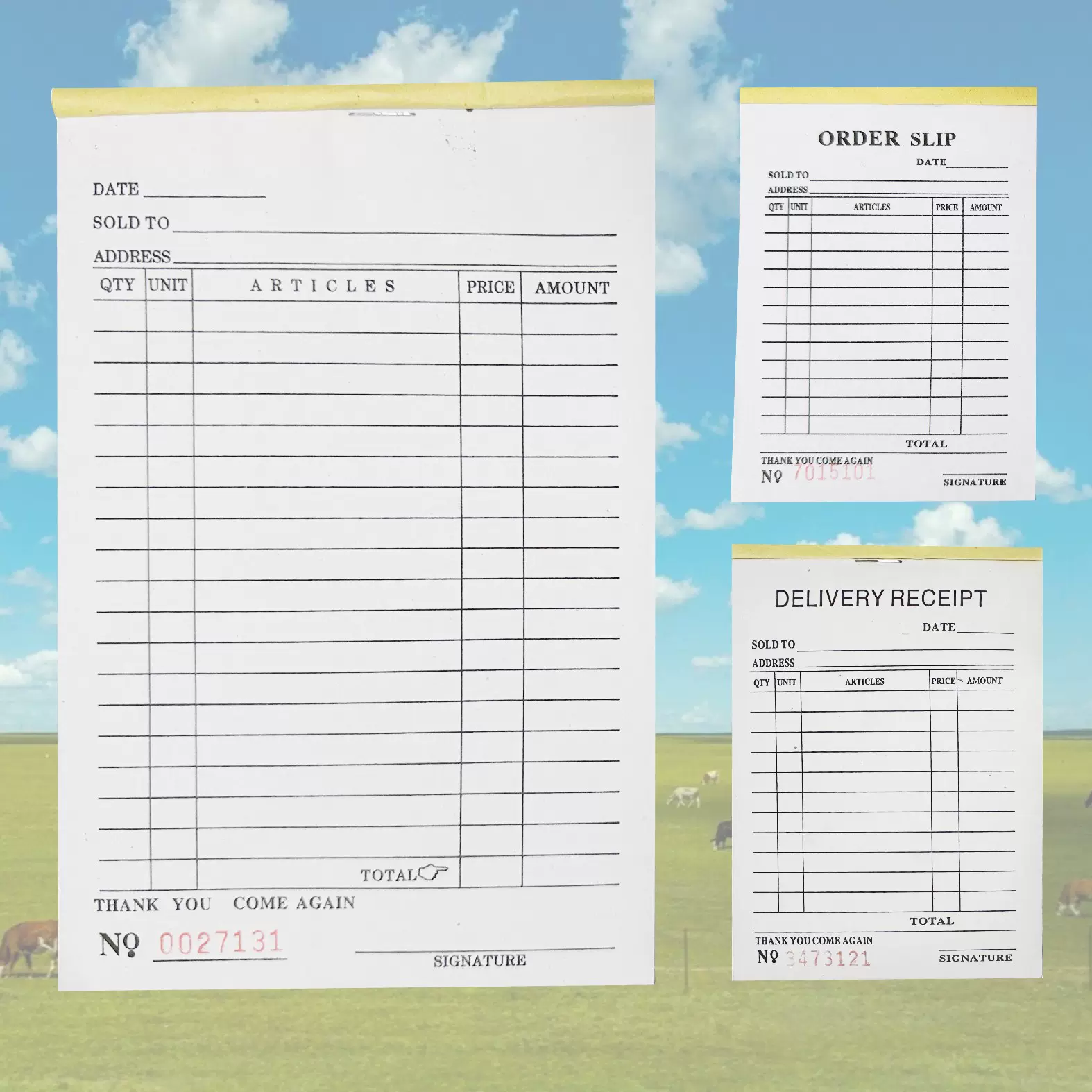 定制英文票据菲律宾收据东南亚票据越南票据老挝票据64K 32K 16K