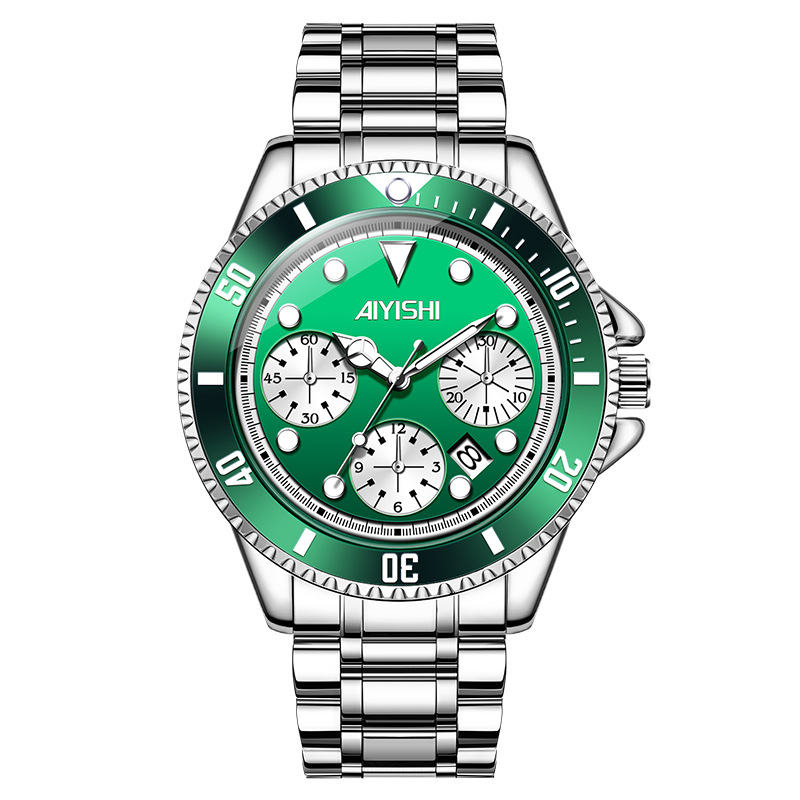 Aiershi Fashion Luminous Waterproof Calendar Men's Watch Trendy Quartz Steel Strap National Watch Couple Men and Women Same Style 2353