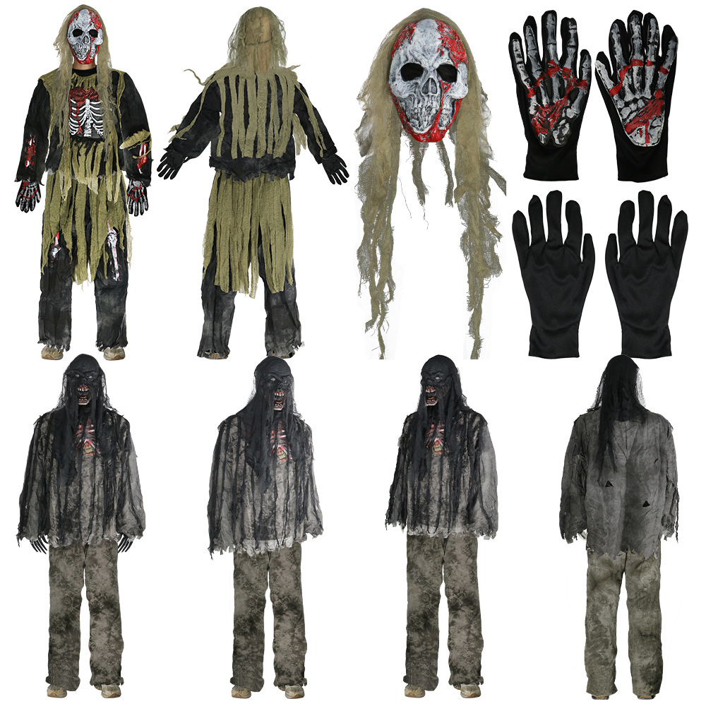 Make Zombie Horror Suits Costumes Masquerade Haunted House Sets Halloween Day Secret Room Escape Props_voghion.com