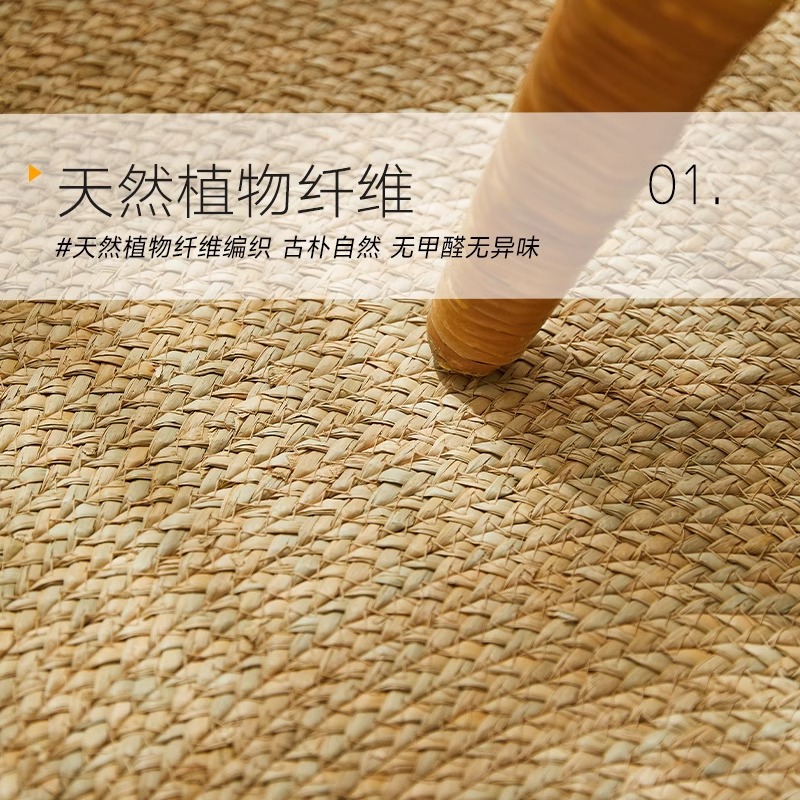 Alfombra de paña trenzada alfombra de puerta de entrada alfombra de paña trenzada redonda gruesa sala de estar dormitorio alfombra de paña hecha a mano