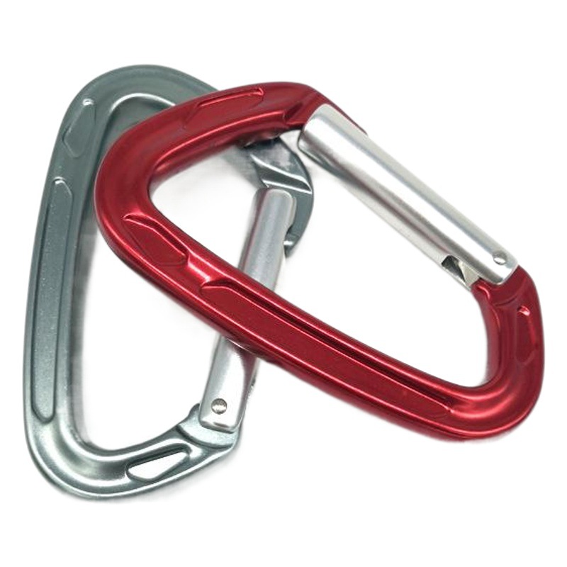 25KN de aleación de aluminio de aviación en forma de D mosquetón al aire libre montañismo hebilla automática escalada en roca rápida-bloqueo de mano tipo D bloqueo principal automático