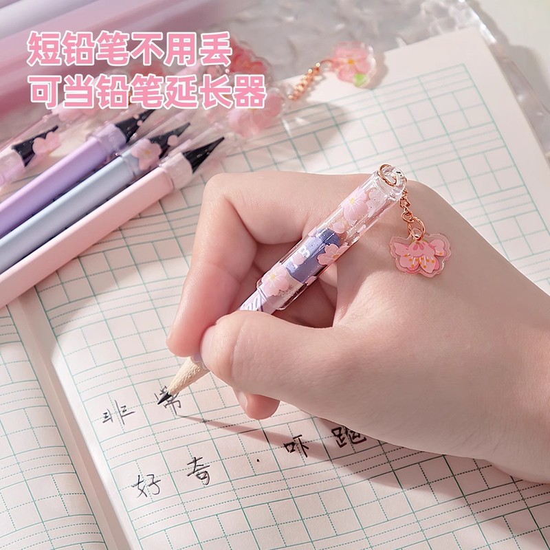 蝶ペンダント鉛筆キャップ鉛筆エクステンダー高価値インスタイル小学生漫画かわいい鉛筆保護カバー|undefined