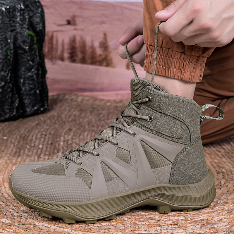 Botas de combate, fanáticos militares, botas tácticas de rango medio, montañismo al aire libre para hombres, zapatos altos para hombres, botas de entrenamiento de combate, botas de senderismo todoterreno