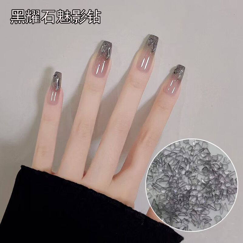 Aurora Diamond Black Shining Stone Phantom Nail Art Diamond Irregular Nail Flat Super Flash Jewelry Aurora Diamond Black Shining Stone Phantom Nail Art Diamond Irregular Nail Flat Super Flash Jewelry