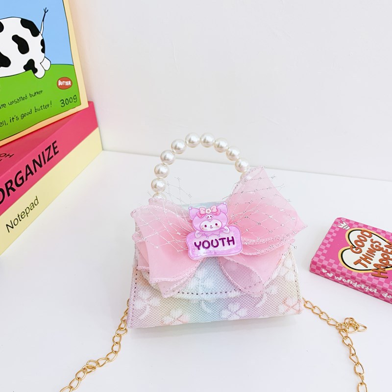 Bolsos infantiles, bolsos de moda princesa de perlas, bolsos de cambio de chicas lindas, bolsos de hombro de encaje