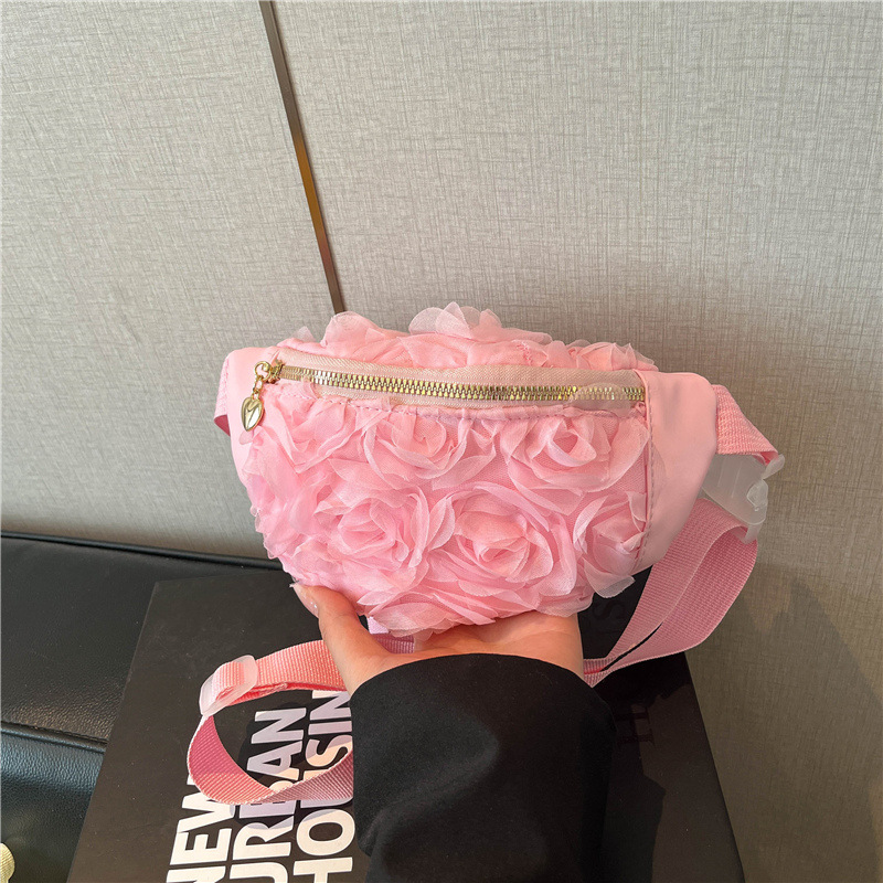 2026 nuevo dulce flor de malla bolso de cintura moda simple personalidad mochila de hombro bolso de damas bolso de pecho de encaje