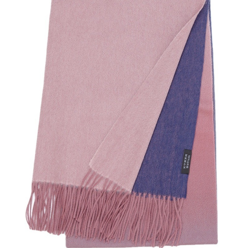 Mongolia Interior nuevo 60 ancho bufandas de cachemira pura otoño y invierno grueso Europa y América color gradiente agua ondulado chal