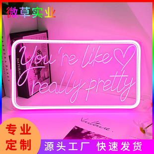 Cross-Border Popular Neon Sign for Teenage Girls Suitable for Bedroom Salon Wedding Party Wall Decoration