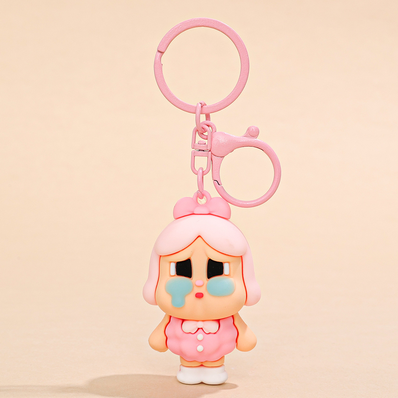 Nuevo llavero de muñeca de bebé llorando lindo adornos de dibujos animados de goma suave llavero de coche bolso de regalo de moda colgante