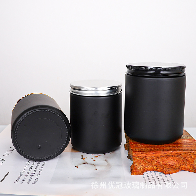 Lámpara de aceite de bananas 250ml vasos de vidrio DIY candelabro vasos vacíos con tapa en latas de vidrio