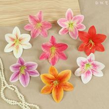 3d打印胶布圆百合花头花仿真欧式复古百合服装饰花墙DIY插花批发