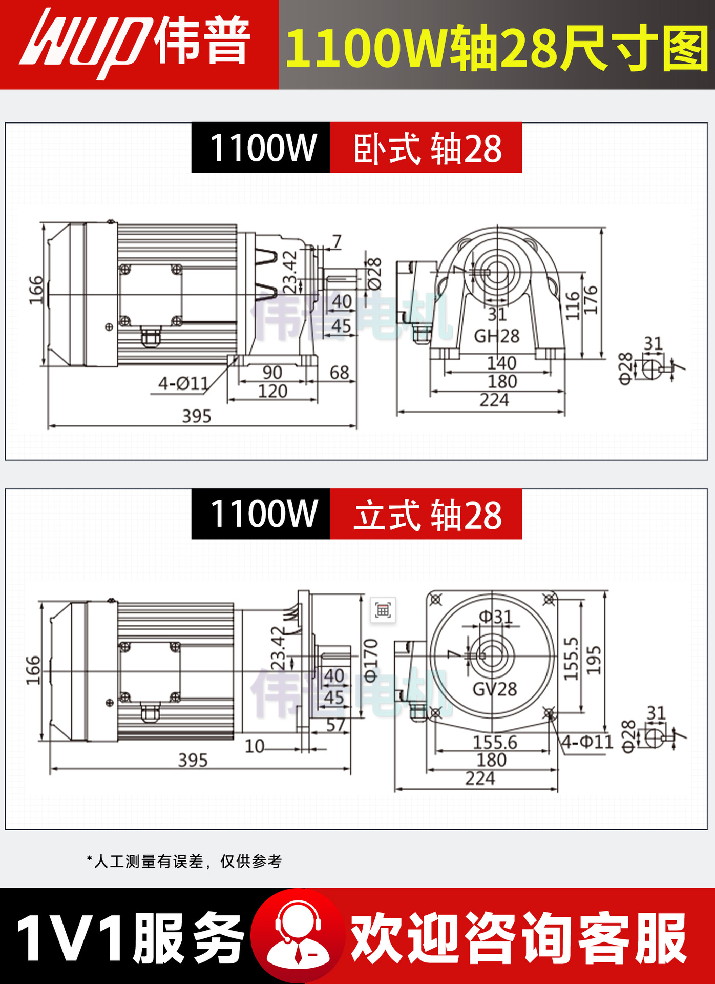 Motor de Reducción de Engranajes Trifásico Weipu de 380V, Motor de Velocidad Regulable de Frecuencia Variable de 220V, Motor de CA de Baja Velocidad Vertical y Horizontal