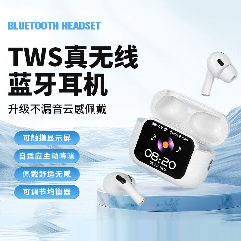 AI翻訳機能付きBluetoothイヤホン、多言語対応、フルカラー画面、ノイズキャンセリング、リアルタイム通訳、インイヤー型翻訳イヤホン、越境対応|undefined