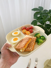 。211减脂餐盘分格方盘三格陶瓷盘子早餐大人儿童分餐盘减肥水果
