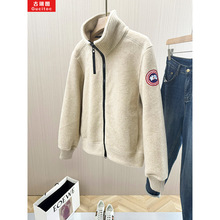 深圳南油女装批发 2025羊毛呢拉链外套女秋冬新款休闲运动风夹克