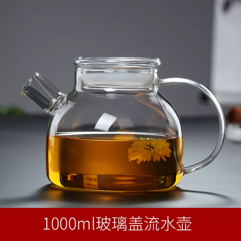 Glass explosion-proof capacious transparent teapot, increased thickness