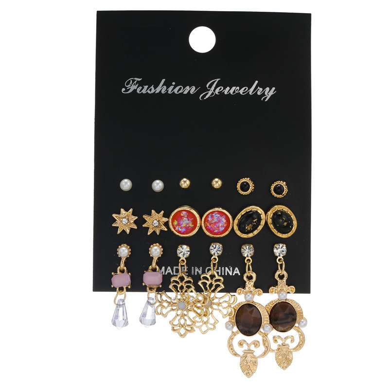 wholesale jewelry fashion geometric earrings set combination Nihaojewelrypicture2